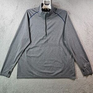 Lululemon Sweater Sweashirt Men XXL 1/4 Zip‎ Gray Lightweight Performance